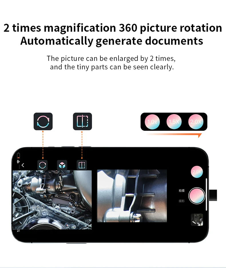 XIBUZZ™ Automotive Boroscope Camera | iOS, Android, Type-C IP67 Waterproof