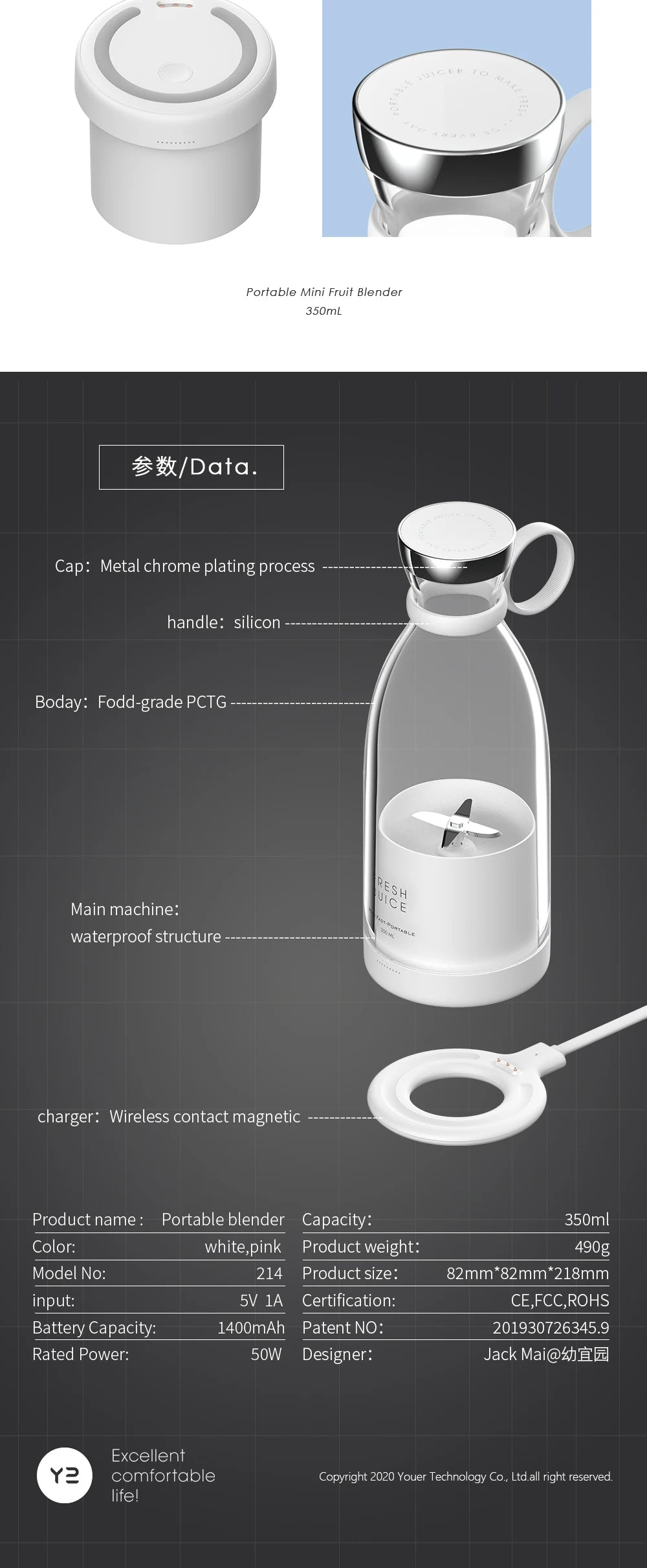 FlexiGear™ Blender Bottle Rechargeable