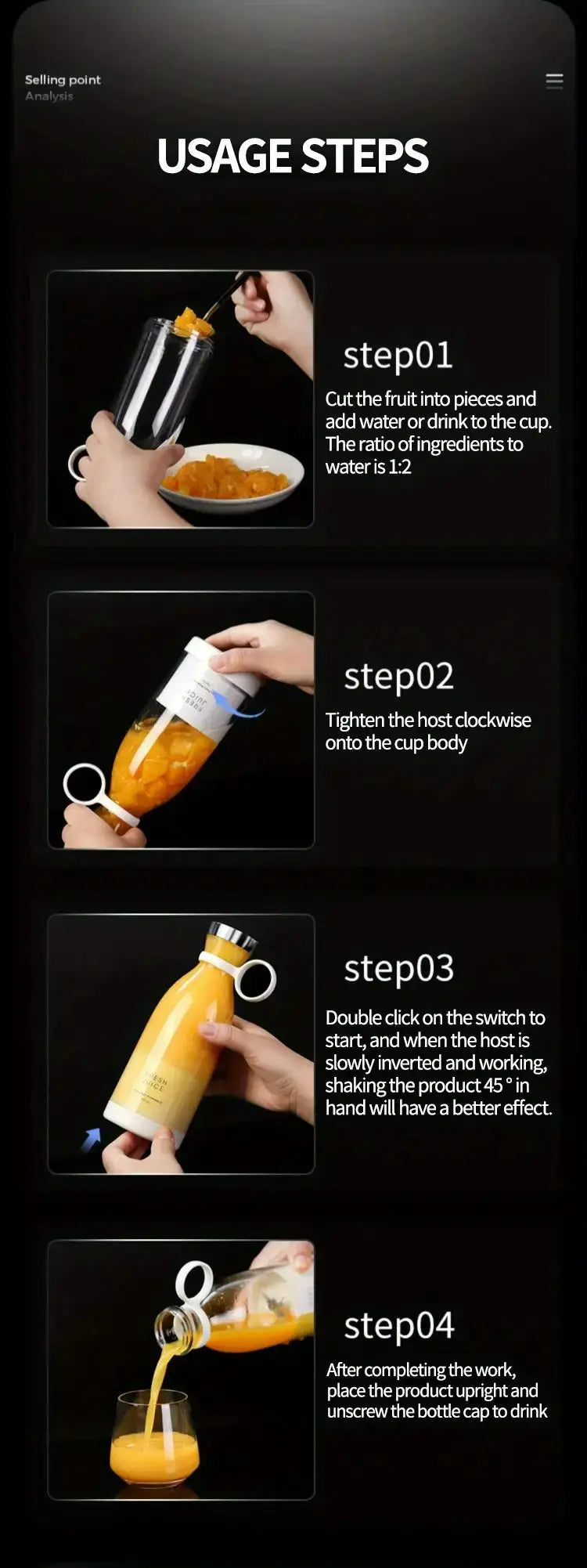 FlexiGear™ Blender Bottle Rechargeable