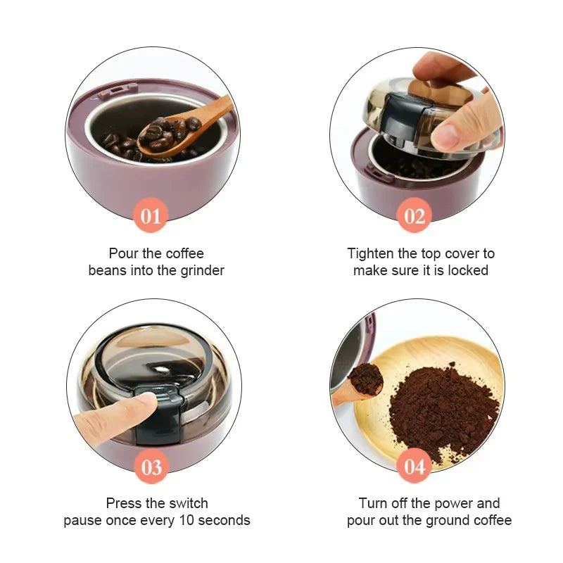 LUXIGEAR™ Mini Electric Coffee Grinder