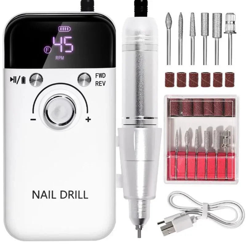 FlexiGear Nail Drill Machine Rechargeable White2