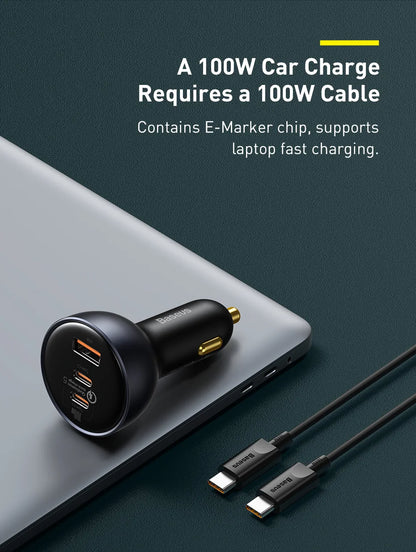 Baseus 160W USB C Car  Charger QC 5.0 Adapter