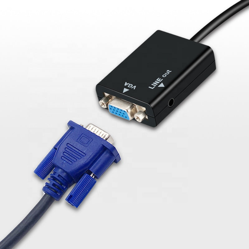 Adaptador HDMI para VGA, adaptador HDMI para VGA banhado a ouro com porta de áudio macho para fêmea de 3,5 mm para computador, desktop, laptop, PC, monitor, projetor, HDTV, Chromebook, Raspberry Pi, Roku, Xbox e muito mais 