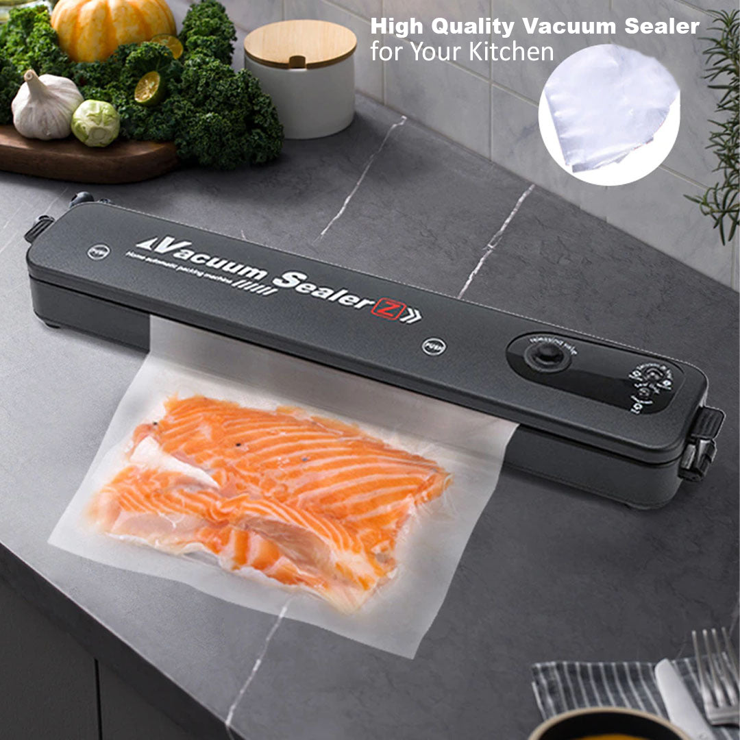 220V/110V Vacuum Sealer Packaging Saver Machine  Bags Household Preservation Black Food with Free 10pcs Electric Stand or Table