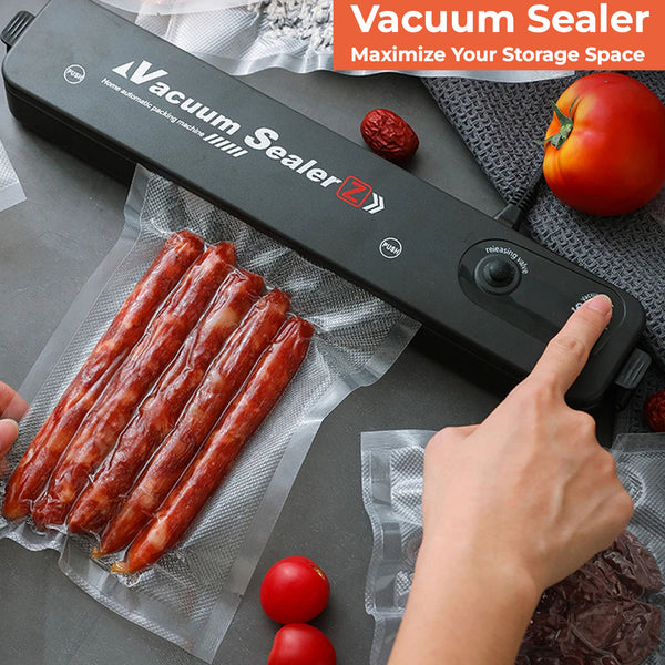 220V/110V Vacuum Sealer Packaging Saver Machine  Bags Household Preservation Black Food with Free 10pcs Electric Stand or Table