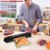 Máquina de selagem a vácuo 220v/110v, sacos para preservação doméstica de alimentos pretos com 10 peças de suporte elétrico ou mesa grátis