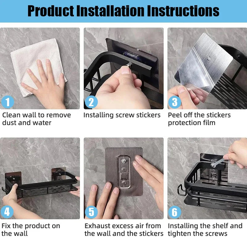 LUXIGEAR Bathroom Shower Caddy Install How To