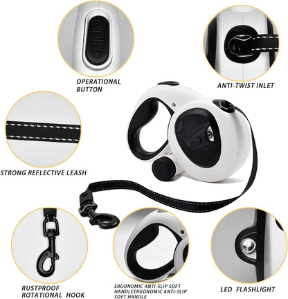 PetJiggle™ 3-In-1 Retractable Dog Leash and Poop Bag