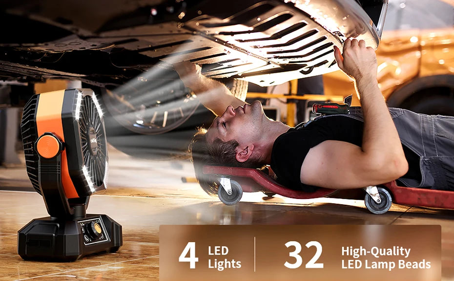 FlexiGear™ 8 Speeds Portable Camping Fan 20000mAh Battery
