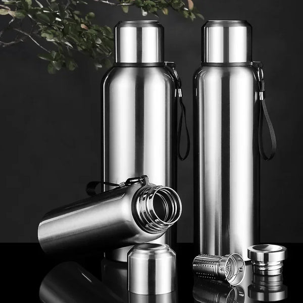 2000ml Large Capacity Cold Thermal Thermos Tumbler - Stainless Steel Insulated Tea Coffee Water Bottle | 48-Hour Insulation