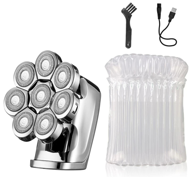 FlexiGear™ 8-In-1 Heads Men's Rechargeable Electric Shaver + USB  Fast Charging Adapter