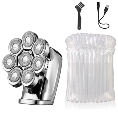 FlexiGear™ 8-In-1 Heads Men's Rechargeable Electric Shaver + USB  Fast Charging Adapter