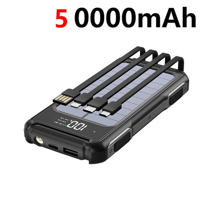 XIBUZZ™ Solar Power Bank 200000mAh with 4-In-1 Cables