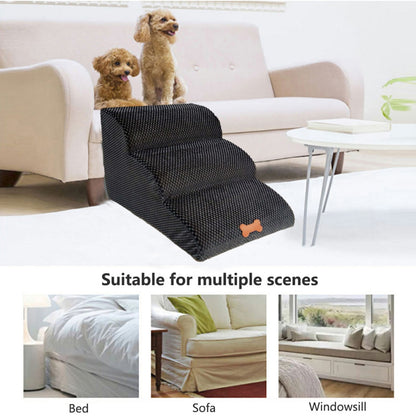 PetJiggle™  3-Stairs Dog Ramp