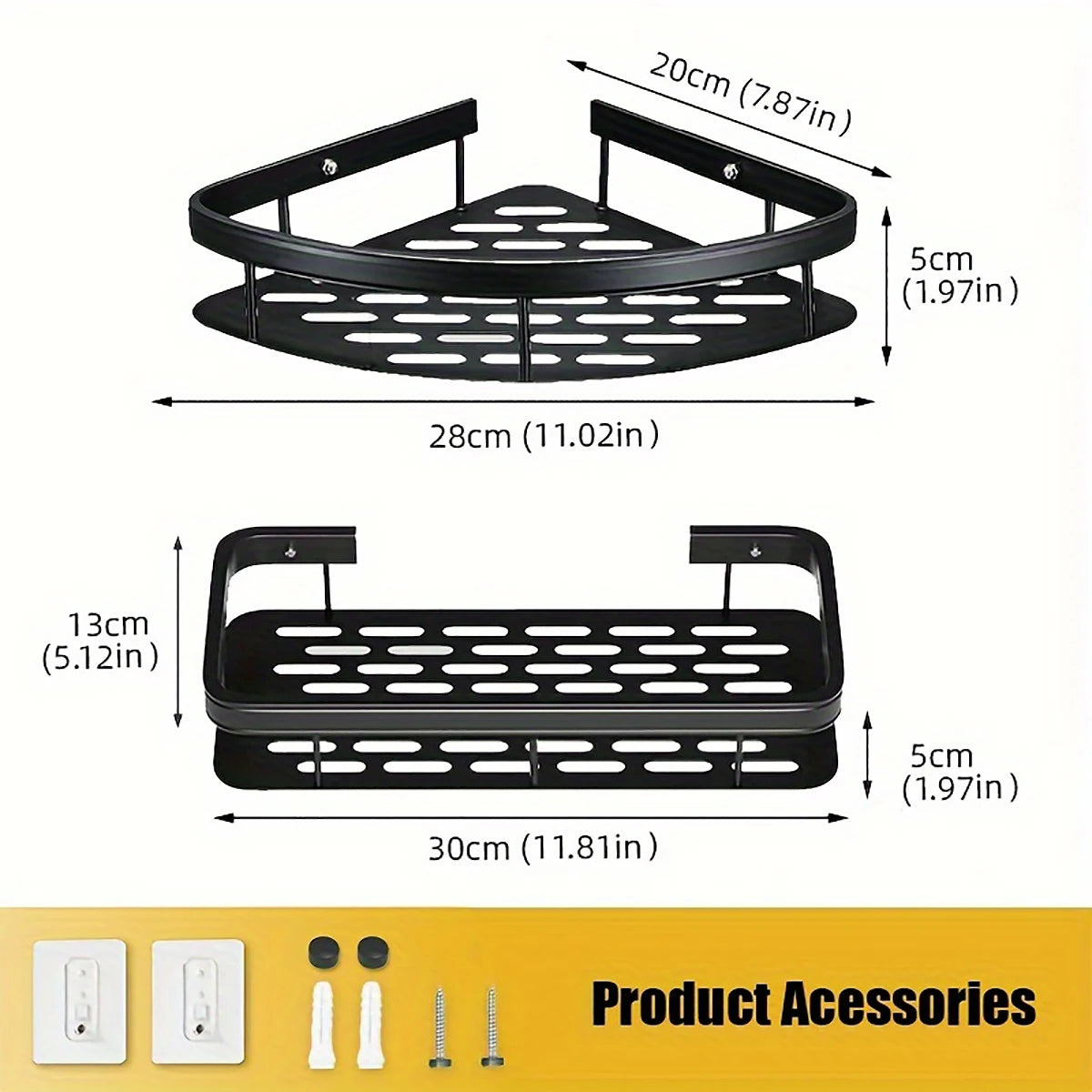 LUXIHOME™ No-Drill Rust-Proof Bathroom Wall Shower Shelf Caddy