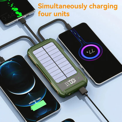 XIBUZZ™ Solar Power Bank 200000mAh with 4-In-1 Cables