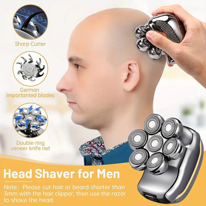 FlexiGear™ Men's Rechargeable Cordless Shaver  6 In 1  + USB  Fast Charging Adapter