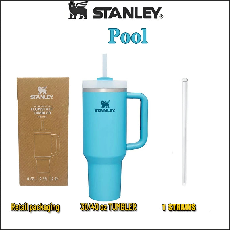 Stanley Quencher 2.0 Stainless Steel Vacuum Insulated Tumbler with Lid and Straw Thermal Travel Coffee Mug