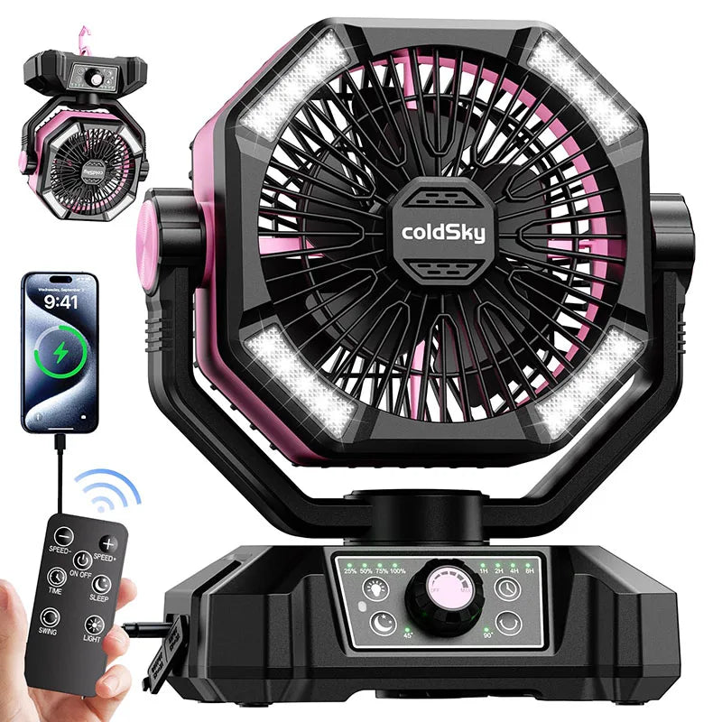 FlexiGear™ 8 Speeds Portable Camping Fan 20000mAh Battery