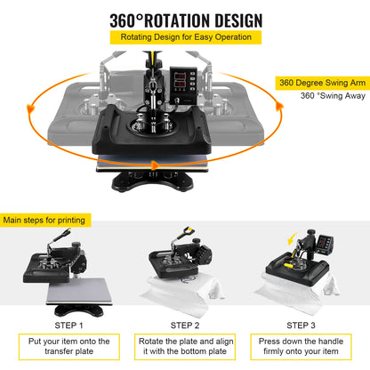 8 in 1 Combo Heat Press Machine  T-Shirt Maker