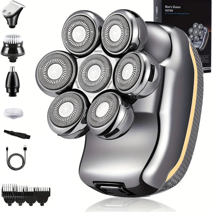 FlexiGear™ Men's Rechargeable Cordless Shaver  6 In 1  + USB  Fast Charging Adapter