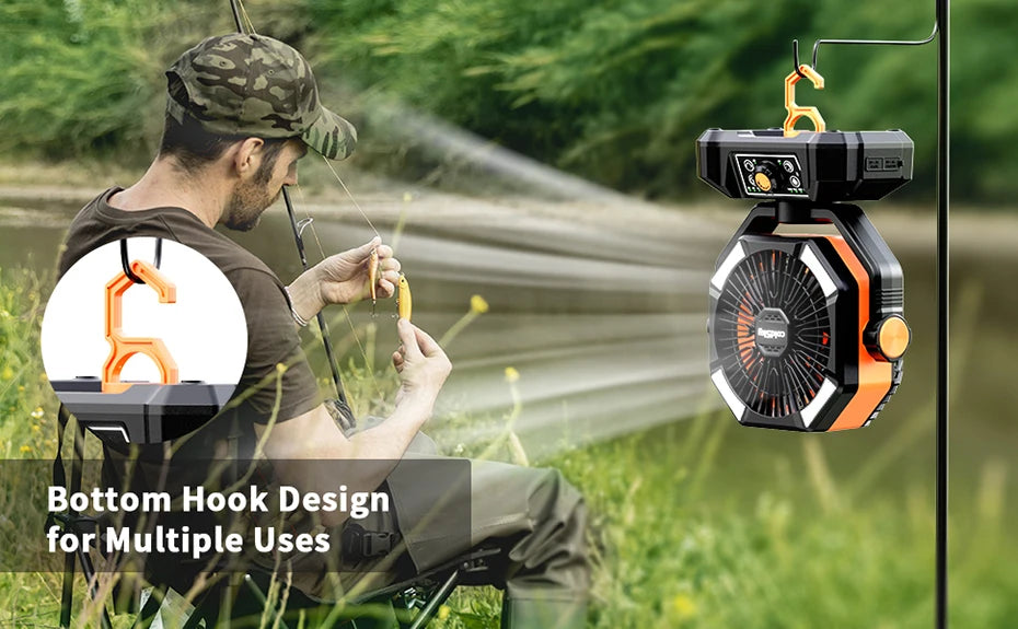 FlexiGear™ 8 Speeds Portable Camping Fan 20000mAh Battery