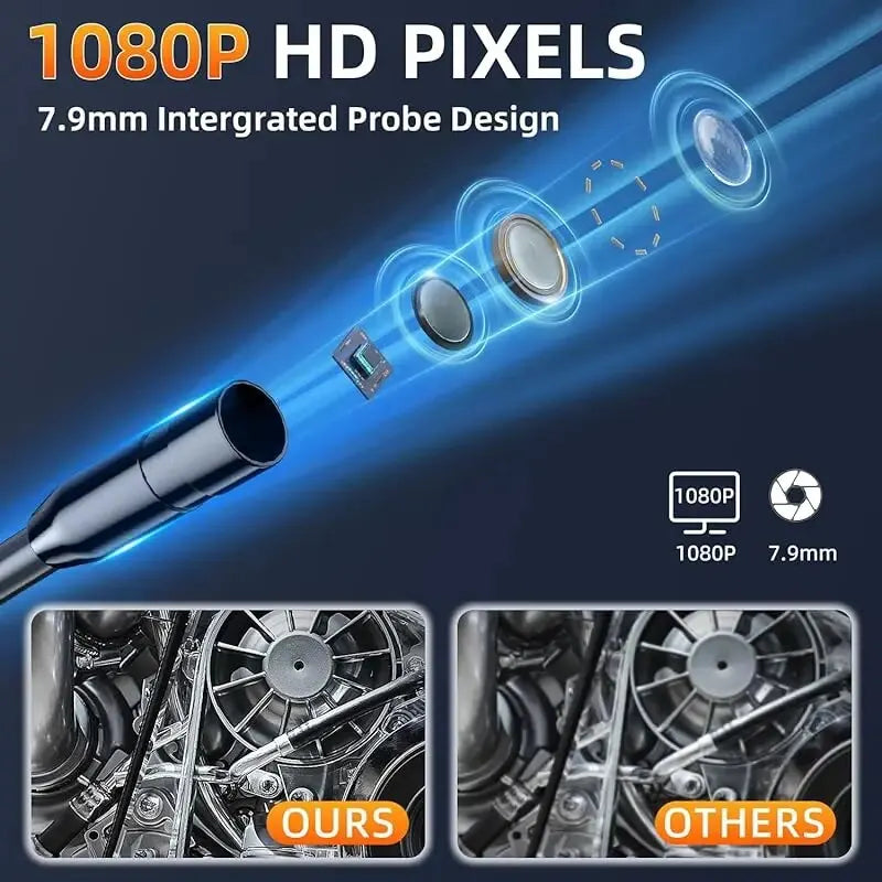 XIBUZZ™ Industrial Endoscope Camera 8mm Lens IP67 Waterproof 8 LEDS