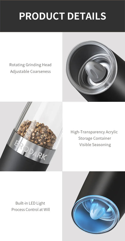 Electric Grinder Set Coffee Pepper 2Pack