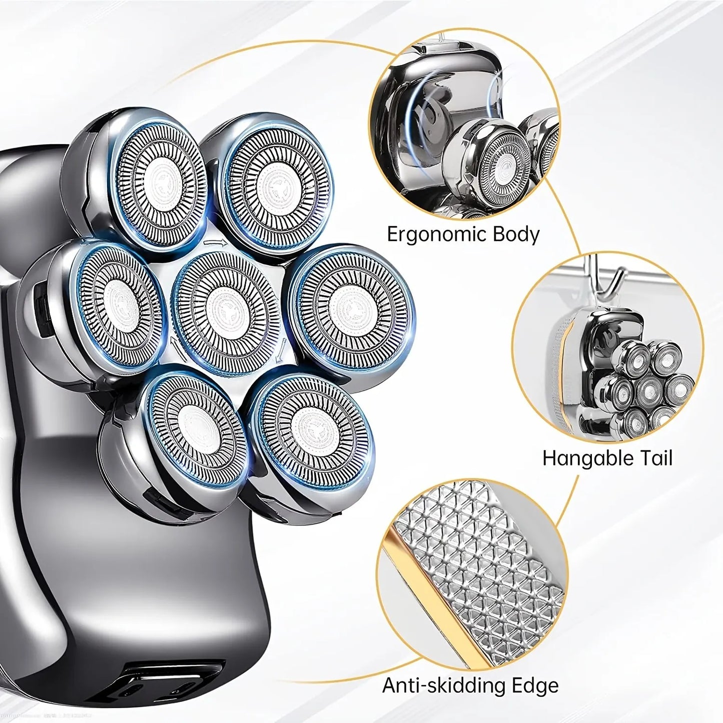 FlexiGear™ Men's Rechargeable Cordless Shaver  6 In 1  + USB  Fast Charging Adapter