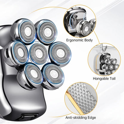 FlexiGear™ Men's Rechargeable Cordless Shaver  6 In 1  + USB  Fast Charging Adapter
