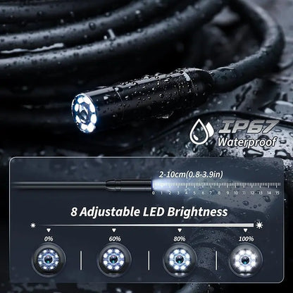 XIBUZZ™ Industrial Endoscope Camera 8mm Lens IP67 Waterproof 8 LEDS