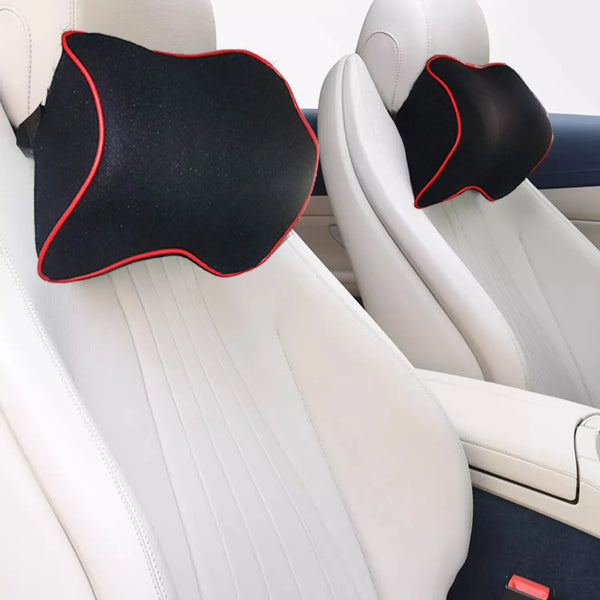 Almofada de espuma viscoelástica para encosto de cabeça de pescoço de carro - Suporte e conforto para viagens longas