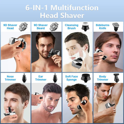 FlexiGear™ 9 In 1 Rechargeable Electric Razor Men's Grooming Kit + USB  Fast Charging Adapter