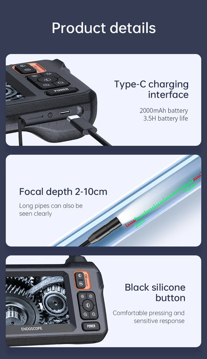 XIBUZZ™ Industrial Endoscope Camera 8mm Lens IP67 Waterproof 8 LEDS