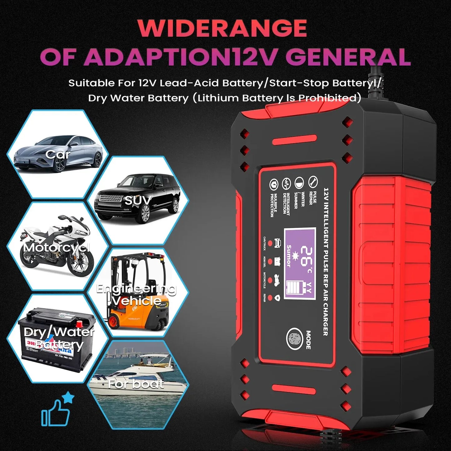 XIBUZZ™ Smart Car Battery Charger & Jumper | 6A 12V