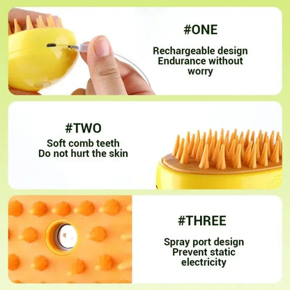 PetJiggle™ 3 In 1 Pet Steam Brush Comb With Essential Oil