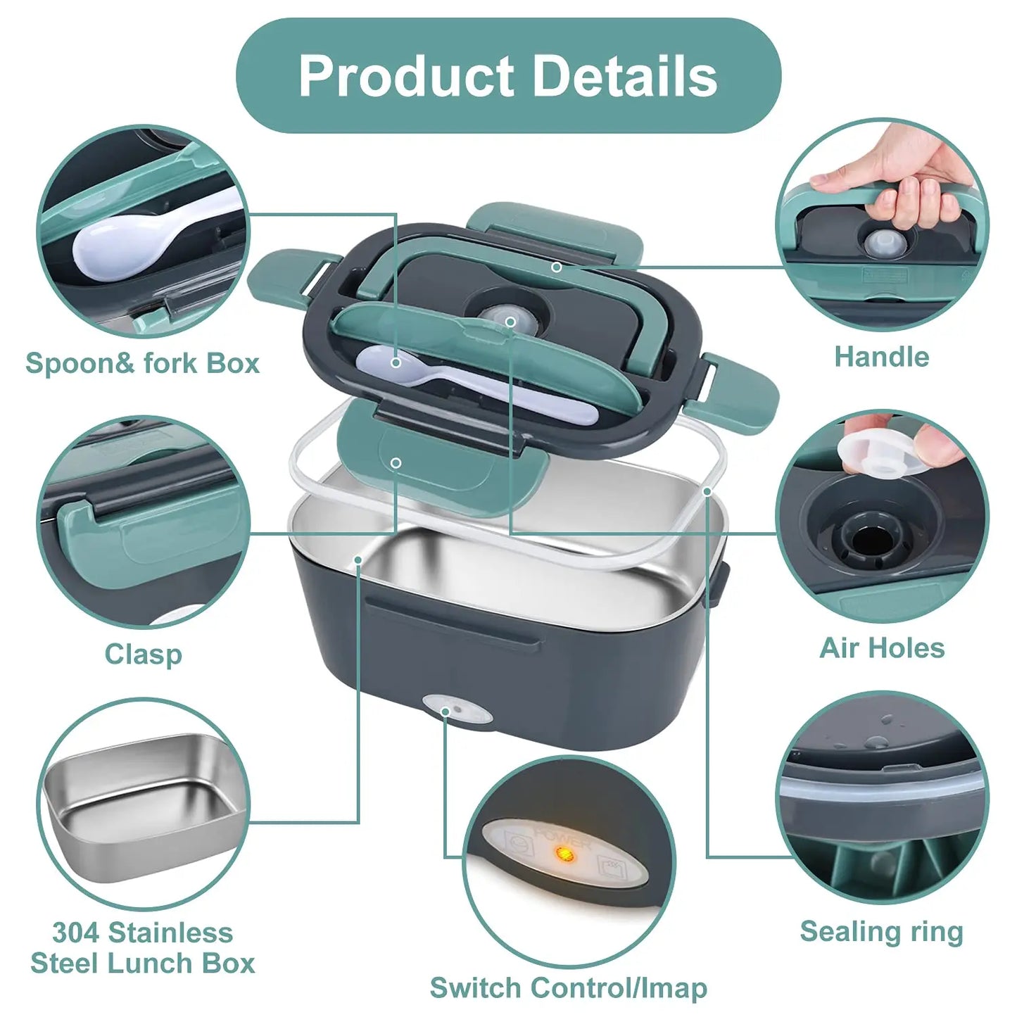 FLEXIGEAR™ Portable Electric Lunch Box 1.2L 1.8L