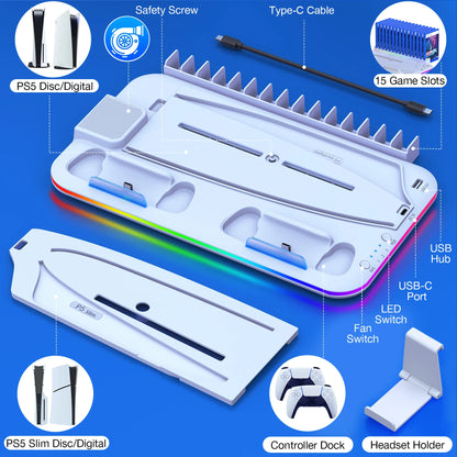 XIBUZZ™ PS5 Slim Controller Cooling Stand