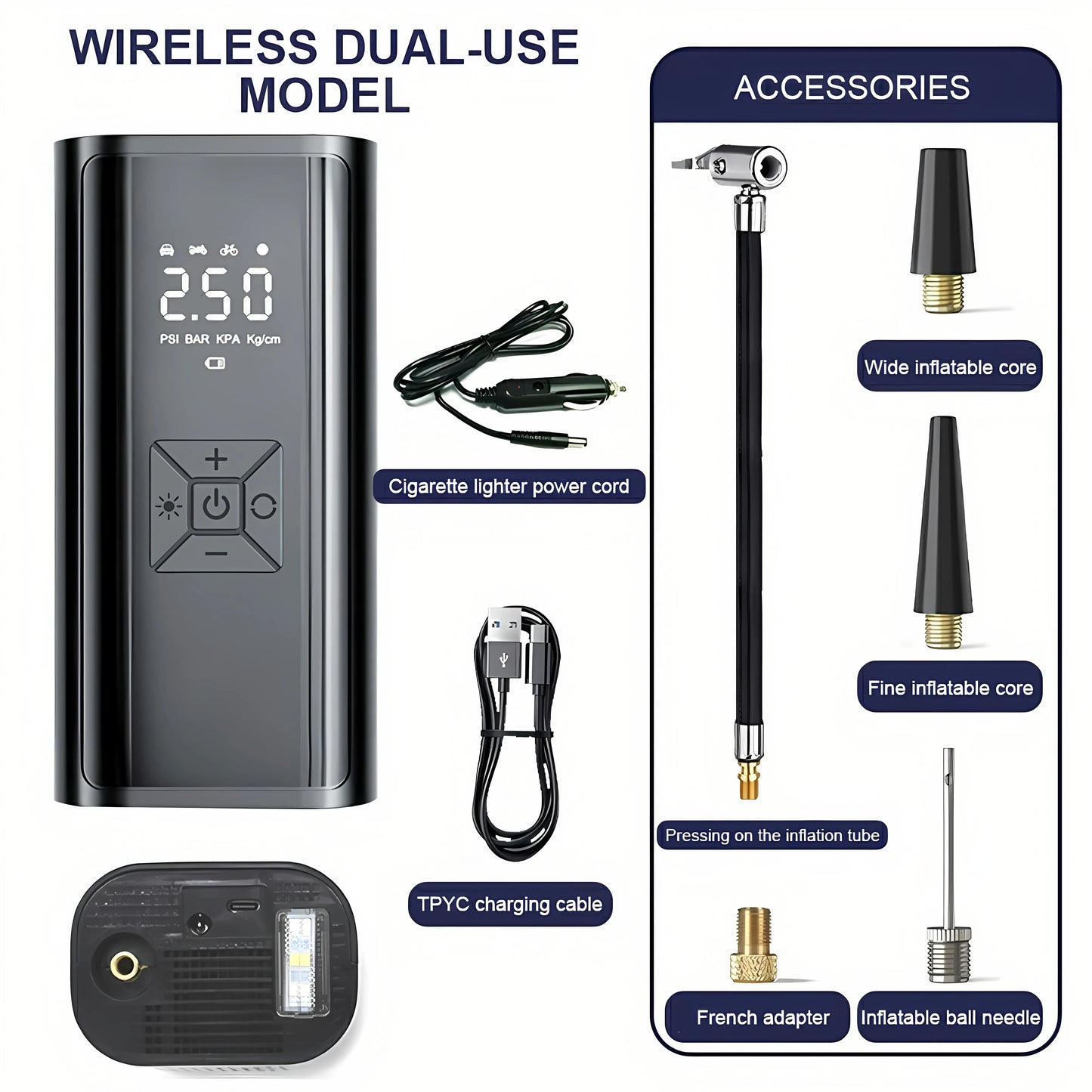 FlexiGear™ 6000mAh Portable Car Air Compressor