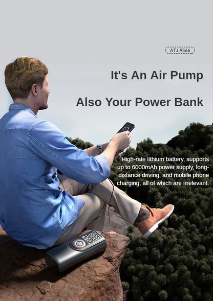 FlexiGear™ 2-In-1 Portable Inflator Pump and  Power Bank