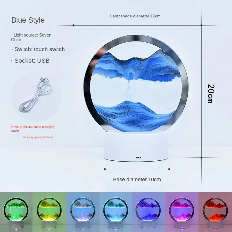 3D Moving Sand Art Frame Night Light