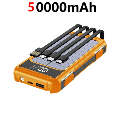 XIBUZZ™ Solar Power Bank 200000mAh with 4-In-1 Cables