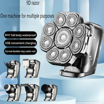 FlexiGear™ 9 In 1 Rechargeable Electric Razor Men's Grooming Kit + USB  Fast Charging Adapter