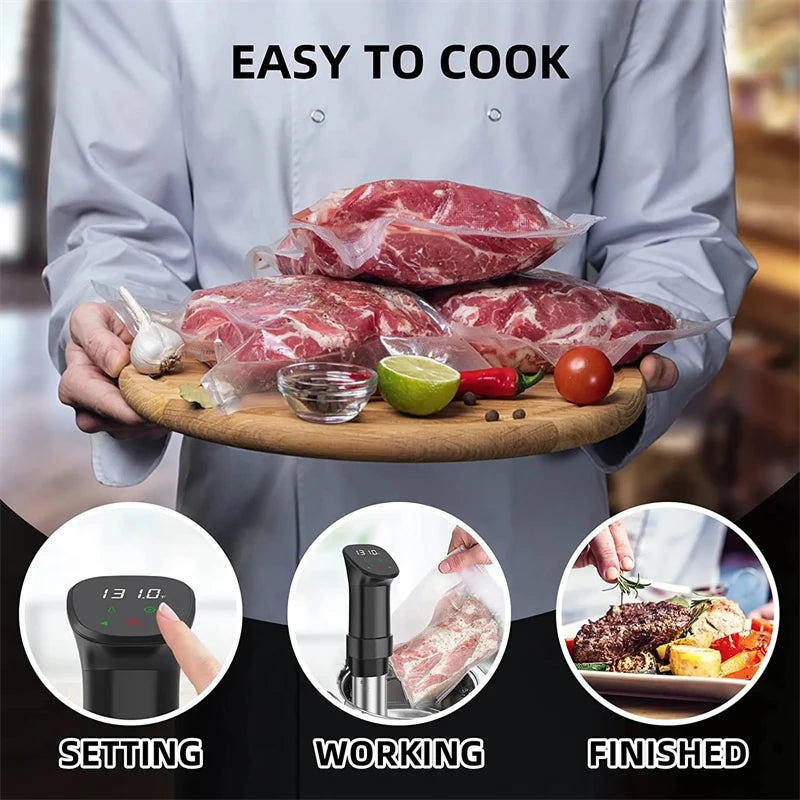 LUXIGEAR™ Sous-Vide 1800W Slow-Cooking Vacuum Cooker Heater