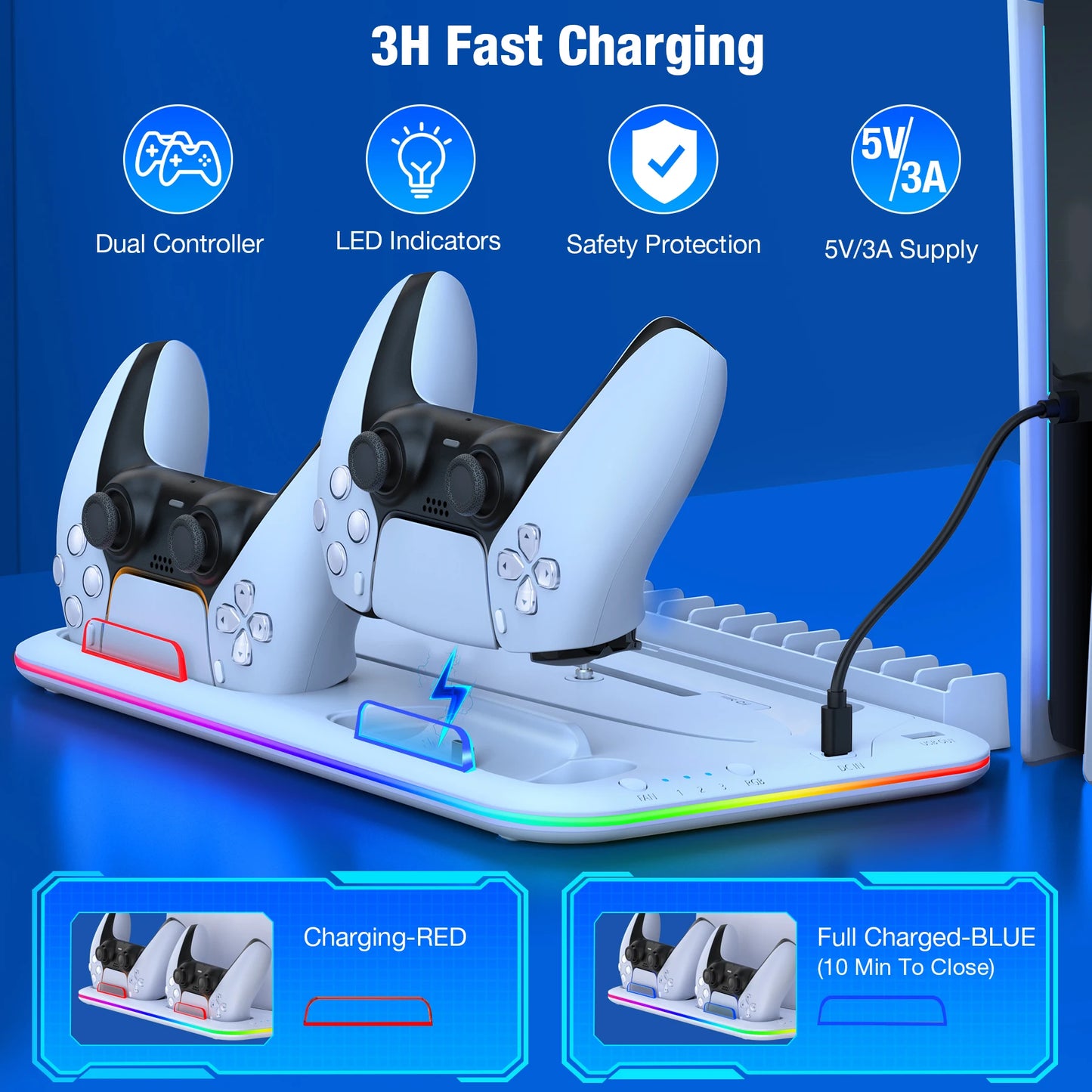 XIBUZZ™ PS5 Slim Controller Cooling Stand