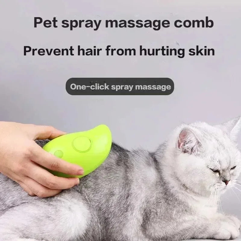 3 in 1 Electric Spray Pet Hair Care Steam Brush Pets Grooming Comb