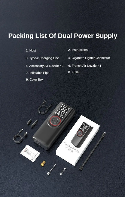 FlexiGear™ 2-In-1 Portable Inflator Pump and  Power Bank