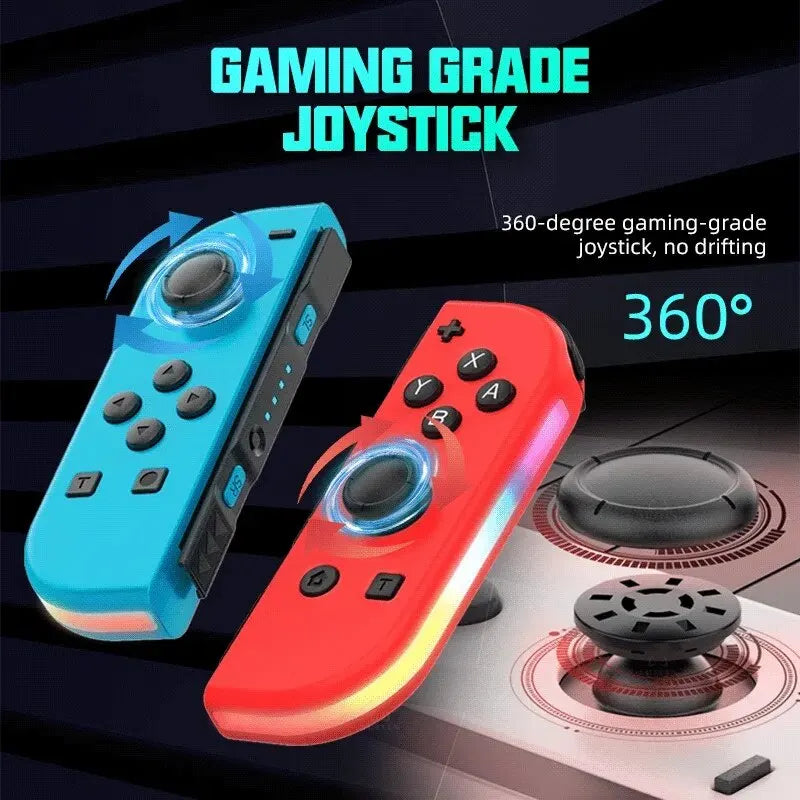 LED RGB 5.2 BT Switch LR Joypad para Nintendo Switch Lite Oled Joystick com dupla vibração para PC