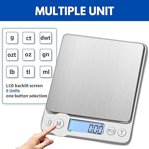 ScenicScale™ Kitchen Food Scale 500g Capacity 0.01g Accuracy