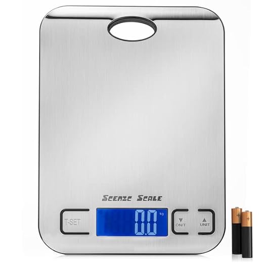 ScenicScale Digital Food Scale - 5000g Capacity, 1g Accuracy, Clear LCD Display